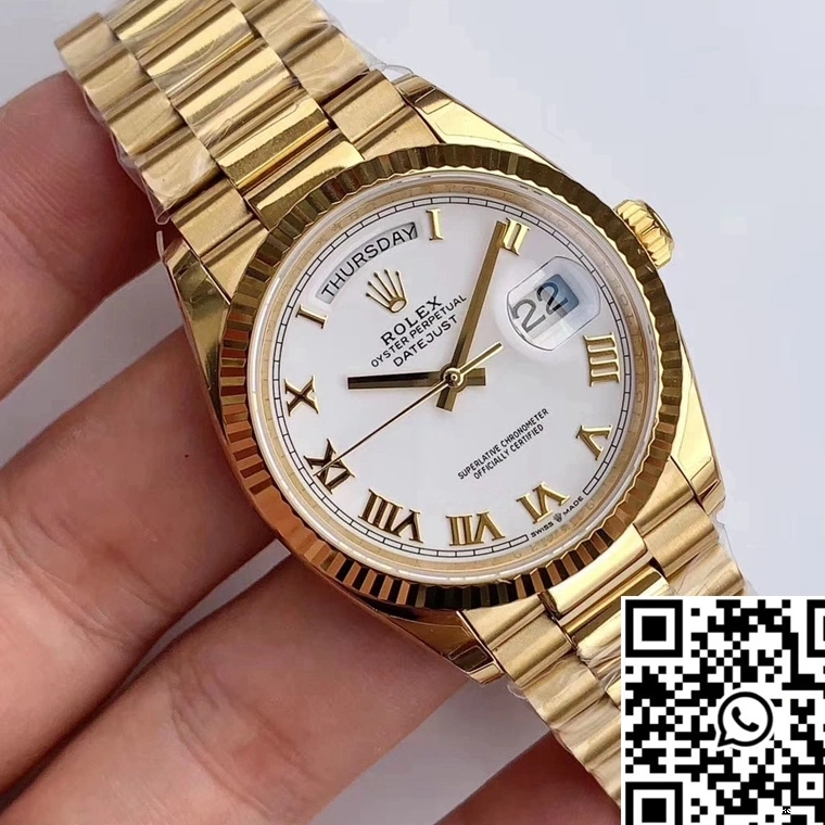 Day-Date Roman Rolex EW M128238 Scale Dial White Time Factory 0129